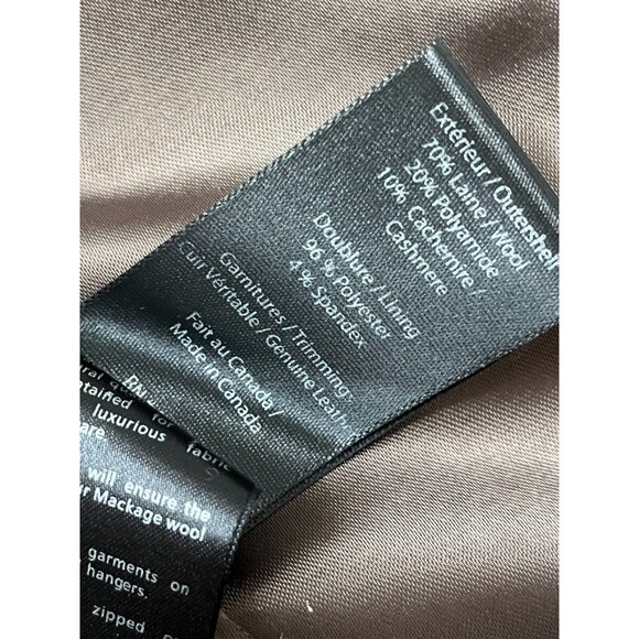 Mackage Womens Peacoat Size Medium Brown Button Down Wool Cashmere Lined Coat - Picture 8 of 15